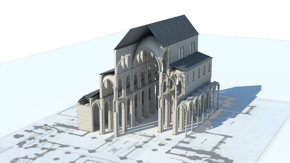 Restitution 3D de la nef à partir du plan d'ensemble