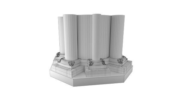 Restitution 3D de la base des piliers
